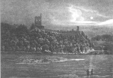  "Melsztyn - rozwaliny zamku w obwodzie Bocheskim, nad Dunajcem od poudnia i zachodu" - Rys. M.B. Stczyski 1848 rok. (pisownia oryginalna)